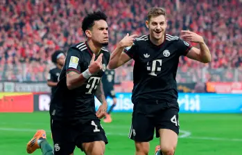 Esta fue la celebración de Lucho cuando logró ese golazo. FOTO: GETTY