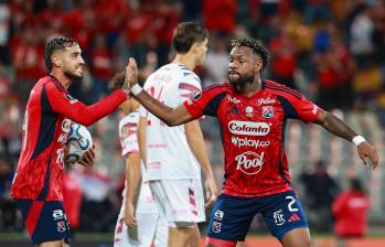 El defensor chocoano Léyser Chaverra anotó un gol en la última victoria del Medellín contra Chicó en el Atanasio Girardot. Foto: Manuel Saldarriaga