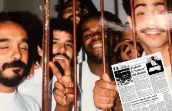 Esta la fotografía que Willie Colón se tomó junto a su orquesta cuando estuvieron presos en Medellín. FOTO: Cortesía