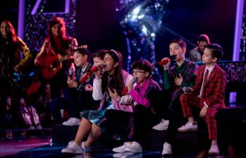 Estos fueron los semifinalista del equipo Cepeda en el programa La Voz Kids. El concurso termina este viernes 22 de marzo. FOTO Cortesía Caracol TV