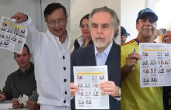 El presidente Gustavo Petro, el ministro del interior Armando Benedetti, el acalde de Barranquilla Alejandro Char, ejercieron su derecho al voto y mostraron sus preferencias políticas. FOTO: Redes sociales.