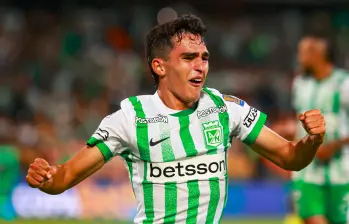 Esta imagen, con un Juan Manuel Rengifo visiblemente emocionado tras anotar su primer gol como profesional ante Deportes Quindío en la Copa BetPlay, es una muestra de lo que quiere lograr. FOTO manuel saldarriaga