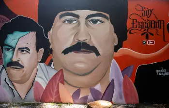 Aspecto de uno de los murales del antiguo museo de Pablo Escobar en Medellín en 2023. FOTO: Carlos Velásquez