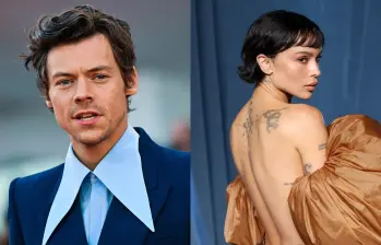 Harry Styles y Zoë Kravitz fueron vistos recientemente juntos en Londres, donde el anillo de la actriz desató rumores de compromiso. FOTO: AFP. 