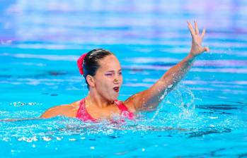 La antioqueña Mónica Sarai Arango ratificó una vez más porque es la mejor de Colombia en el solo de la natación artística. FOTO Getty 