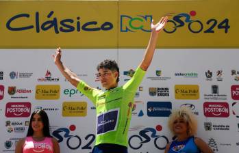 El ciclista risaraldense Kevin Castillo, de 22 años y quien corre para el equipo Sistecrédito, se quedó con la cuarta etapa. El joven pedalista fue campeón nacional sub-23 el año pasado. FOTO: Colprensa 