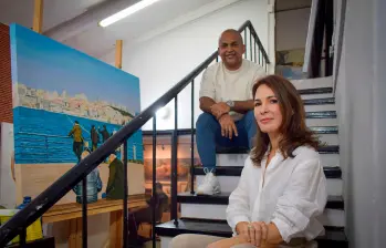 Javier Caraballo y Giselle Borrás son los artistas que están representando a Colombia en Suiza. FOTO Jennifer Blanco
