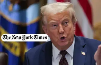 El presidente Donald Trump presentó una demanda contra el diario The New York Times difamación por 15.000 millones de dólares. FOTO: GETTY