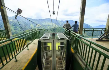 Vista del teleférico de San Sebastián de Palmitas desde la estación Teresitas. Foto: Andrés Camilo Suárez Echeverry