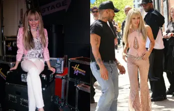 Miley Cyrus fue vista en Malibú con la emblemática peluca rubia durante el rodaje del especial conmemorativo por los 20 años de Hannah Montana, que se estrenará el 24 de marzo de 2026 en Disney+. FOTO: @HannahWorlddd vía X.