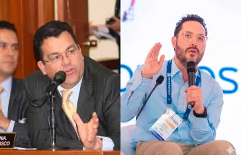 Jaime Dussan, presidente de Colpensiones, y Andrés Velasco, de Asofondos, protagonizan el debate por el traslado de recursos pensionales. FOTOS COLPRENSA