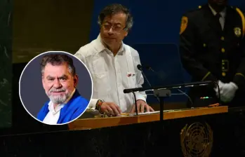 El presidente Gustavo Petro durante su intervención en la Asamblea General de la ONU, donde centró su discurso en críticas a Donald Trump, al conflicto en Gaza y al cambio climático. Foto: AFP, @LeonVaLenciaA. 