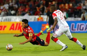 El delantero argentino Germán Ezequiel Cano anotó el gol del DIM en la final de ida del Clausura de 2014. FOTO: JUAN ANTONIO SÁNCHEZ 