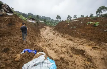Imagen de referencia de un deslizamiento en Antioquia. FOTO: EL COLOMBIANO