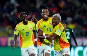 Neyser Villarreal (21), Kéner González (19), Óscar Perea (10), jugadores de la Selección Colombia Sub-20. FOTO GETTY