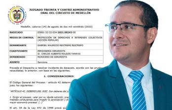 El alcalde de Girardota Diego Agudelo Torres fue sancionado con un salario mínimo por el incumplimiento del fallo.