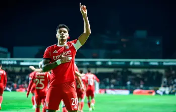 Richard Ríos acumula 4 goles y 5 asistencias con Benfica en la temporada 2025/26. FOTO: GETTY
