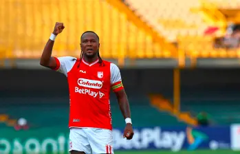Hugo Rodallega, el hombre gol del Santa Fe con el que Medellín deberá tener cuidado el domingo. FOTO COLPRENSA