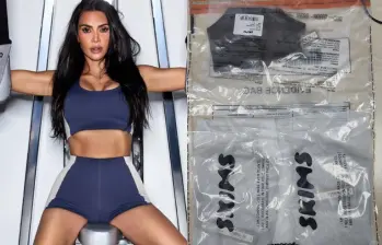 El cargamento de ropa de la marca Skims fue utilizado para ocultar cocaína valuada en cerca de 10 millones de dólares, según las autoridades del Reino Unido. FOTO: Kim Kardashian vía Instagram, Agencia Nacional contra el Crimen. 