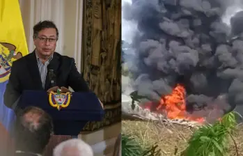 Gustavo Petro reaccionó al accidente del avión militar en Putumayo y pidió acelerar la modernización de las Fuerzas Armadas. FOTO: Colprensa, captura de video. 