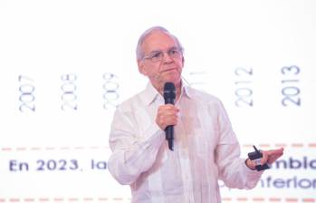 El ministro de Hacienda, Ricardo Bonilla, habló de la deuda de Colombia y la reforma pensional durante su intervención en el Congreso Asofondos 2024. FOTO: Cortesía Asofondos