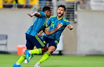 El delantero samario Luis Suárez, de 28 años, suma cuatro goles con la Selección Colombia. Todos los anotó ante Venezuela por eliminatorias. Foto: Getty
