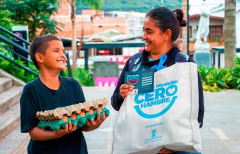 Con los mercados de donación, desde la Alcaldía de Medellín buscan garantizar la alimentación de 1.000 familias esta Navidad. FOTO: Cortesía