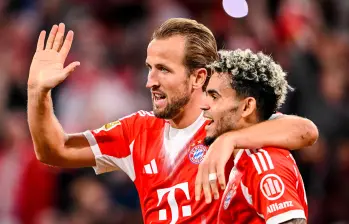 El delantero Harry Kane encontró en Luis Díaz un gran socio en la delantera del Bayern. FOTO GETTY