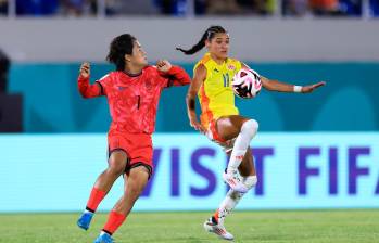 La futbolista Elle Grace Martínez, que pertenece al equipo Tampa Bay Sun de Estados Unidos marcó el gol de las colombianas en el partido. FOTO: Getty