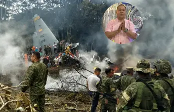 Carlos Julio Valderrama (detalle) registró el accidente de la aeronave Hércules siniestrada en Puerto Leguízamo y relató los momentos vividos. FOTOS: AFP 