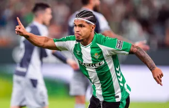 El delantero risaraldense Juan Camilo Hernández, de 26 años, llegó al Real Betis a inicios del 2025. FOTO: GETTY