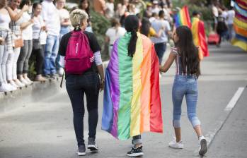 Marcha en el centro de Medellín de la comunidad LGBTI para reivindicar sus derechos civiles y rechazar la discriminación. Foto: EL COLOMBIANO