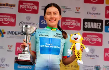 Natalia Garzón, la ciclista más fuerte en la cuarta fracción de la Vuelta a Colombia. FOTO: CORTESÍA FEDECICISMO