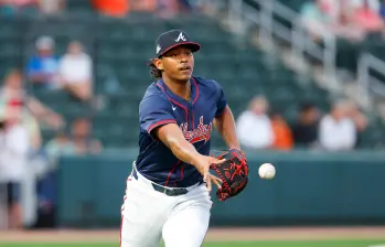 Didier Fuentes es el jugador más joven de la MLB en este 2026. El nacido en Tolú, Sucre, hace 20 años, jugará para los Bravos. FOTOs getty