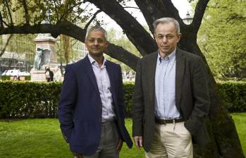 Los químicos británicos Shankar Balasubramanian (izquierda) y David Klenerman (derecha), ganadores del Princesa de Asturias 2026. FOTO AFP