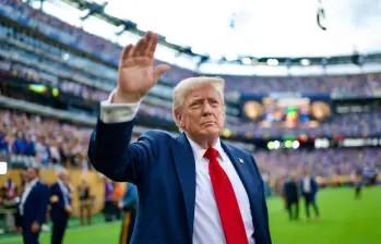 El presidente estadounidense Donald Trump durante la final del Mundial de Clubes entre el Chelsea y el Paris Saint-Germain. FOTO: Casa Blanca
