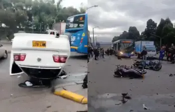 El accidente ocurrió en la avenida Mutis y dejó dos personas muertas. FOTO: captura de video. 