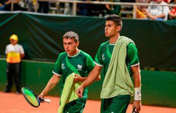Sergio Hernández y Diego Giraldo, entre las figuras del tenis de campo de los Nacionales-2023. FOTO CORTESÍA- LIGA DE TENIS DE ANTIOQUIA