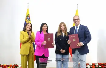 En sus declaraciones a medios oficialistas, el funcionario colombiano señaló que “este es el inicio de un sueño, de un sueño que nació en Bolívar, de un sueño que continuó el presidente Chávez”. Foto: Presidencia