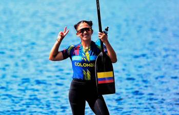 Manuela Gómez, de canotaje, en su debut en unas Olimpiadas. FOTO: Tomada de X @OlimpicoCol