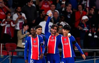 El futbolista español Ferran Torres (en el centro de la foto), es uno de los goleadores de la Liga de Campeones que recién empieza. Foto: AFP