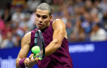 Nuevo look con el que Alcaraz llegó al US Open. Foto: Getty