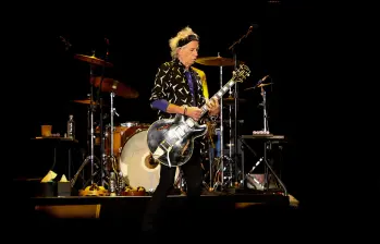 Esta es una de las imágenes de Richards en su concierto en Bogotá en 2016. FOTO Colprensa