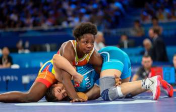 La colombiana Tatiana Rentería no pudo en la semifinal de la lucha olímpica en los 76 kilogramos. FOTO CORTESÍA COC