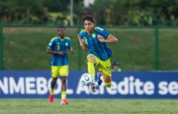 Samuel Martínez, el 10 de la Selección Colombia que jugará hoy la final del Sudamericano Sub-17 en Paraguay. Nació en Tuluá, Valle, y es hijo del exjugador Jairo ‘el Indio’ Martínez. FOTO GETTY