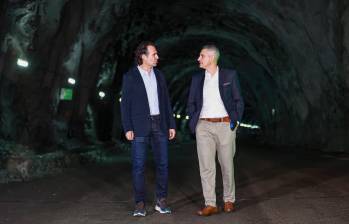 El alcalde de Medellín, Federico Gutiérrez, y el gobernador de Antioquia, Andrés Julián Rendón, durante un acto oficial realizado en el Túnel de Oriente en agosto pasado. FOTO: Manuel Saldarriaga Quintero