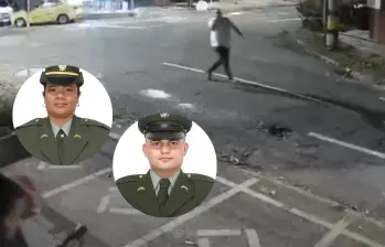 Las autoridades investigan las circunstancias en las que dos policías de la Sijín murieron durante un presunto caso de fuego amigo mientras verificaban una camioneta reportada como hurtada en Medellín. FOTO: Redes sociales, Policía.