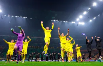 Festejo de los jugadores del FK Bodø/Glimt tras eliminar al Inter de Italia. FOTO GETTY 