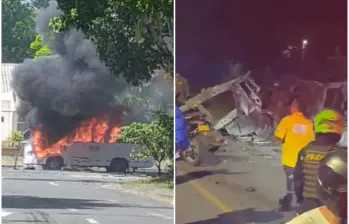 Este nuevo ataque contra las instalaciones del batallón Codazzi en Palmira sucedió en menos de 12 horas después de que un bus estallara en las inmediaciones del Cantón Militar Pichincha en Cali. FOTO: Captura de video de redes sociales y Colprensa