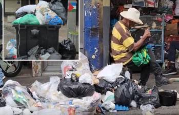 Así están algunas calles del municipio de Bello a raíz de la problemática con las basuras. FOTO: Cortesía.